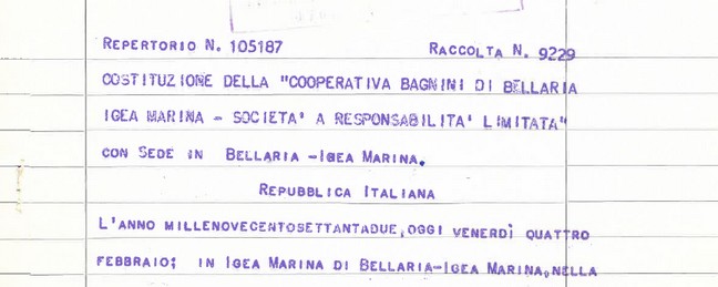 Atto Costititutico Coop Bagnini di Bellaria e Igea Marina